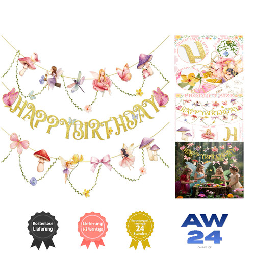 Happy birthday girlande rosa - happy,