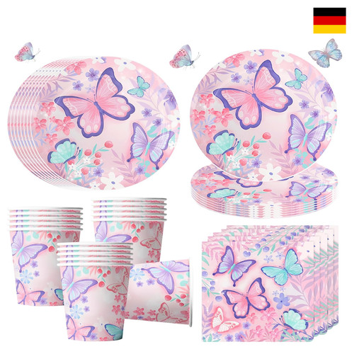 Schmetterling partygeschirr - schmetterling,