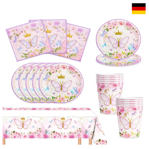 Schmetterling partygeschirr - schmetterling,