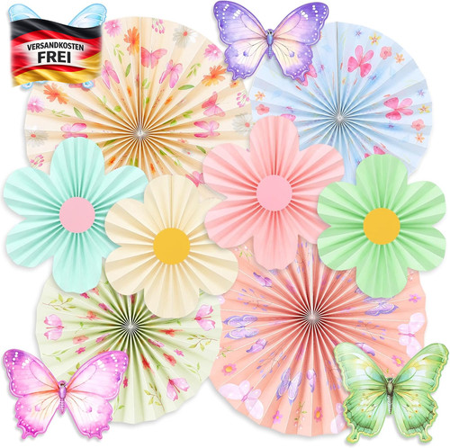 Papierfächer set für partys - set,