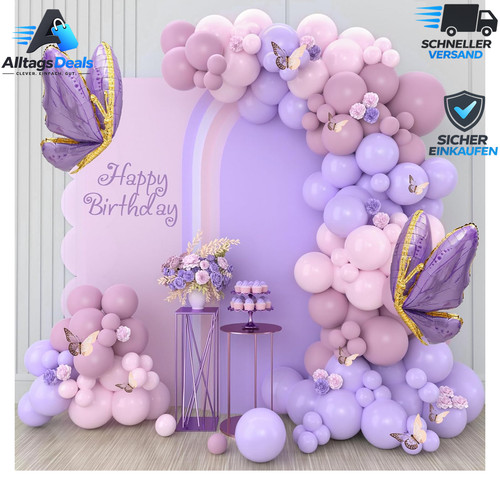 Luftballons girlande lila - girlande,