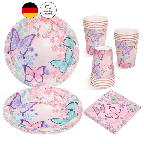 Schmetterling partygeschirr - schmetterling,