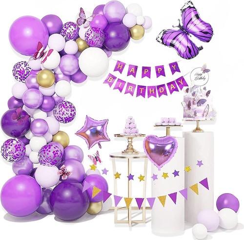 Lila luftballons girlande - lila,